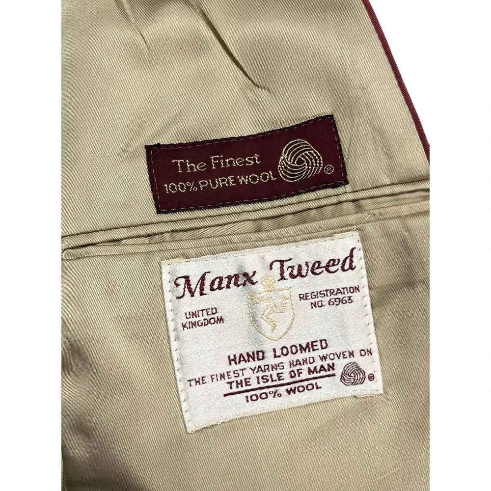 vtg Racquet Club Marx Tweed 44R Gray Pink Stripe Blazer Jacket Sport Coat USA